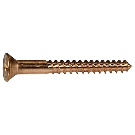 Midwest Fastener Wood Screw, #6, 1-1/4 in, Bronze Steel Flat Head Phillips Drive, 6 PK 931144
